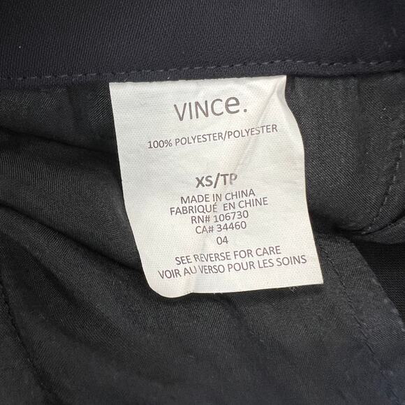 Vince Crepe Lounge Pants Black Dressy Trousers Women Sz XS Straight Leg Pockets - Picture 11 of 12